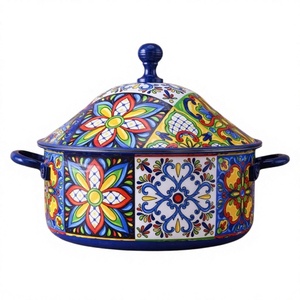<b>Sticker</b> Meena Design Hotpot Round Shape Dinnerware Casserole Premium Quality fancy metal Food Warmer - Product Image 1