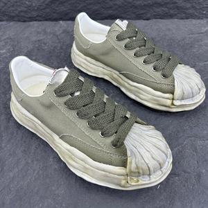 Zapatillas de lona casuales de verano con aumento de altura, estilo desgastado, de moda, con puntera de concha, para caminar - Product Image 2