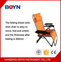 Fauteuil médical pliable et réglable EM-BC069 pour hôpital, design simple, portable, pour clinique et donneurs de sang