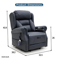 Geeksofa Chaise inclinable électrique à moteur quadruple avec appui-tête électrique et soutien lombaire pour les personnes âgées
