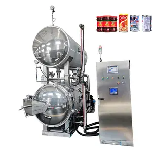 Máquina de pulverização automática para retorta, máquina de pulverização a vapor para ervilhas, milho, pepino e cerejas, esterilizador confiável
