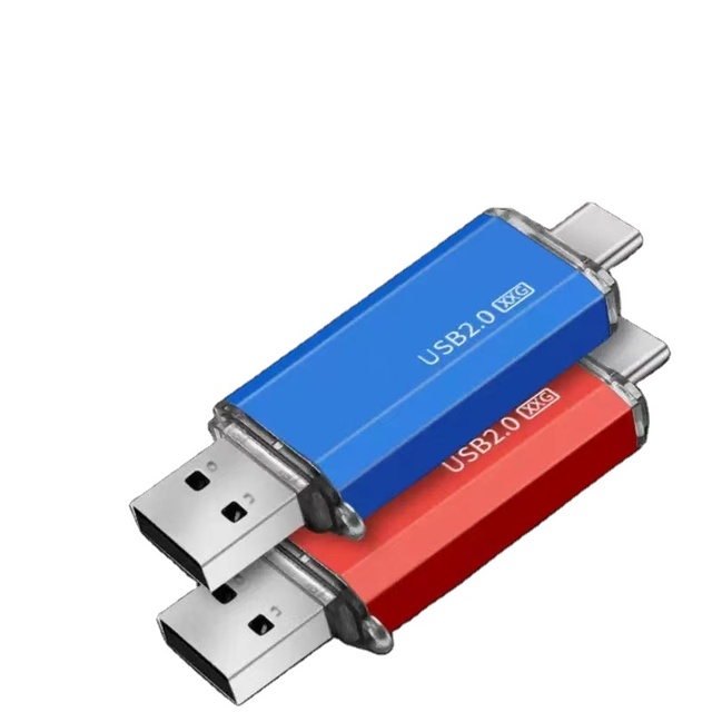 2-Pack 16GB 32GB 128GB USB-C Flash Drive with Memory Stick 2-in-1 Thumb Drive (128GB*2 Black & Blue 1-Year Warranty)