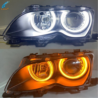 Nouveaux feux de jour à LED RGB 12V 131 mm*4 en forme de demi-cercle, yeux d'ange lumineux pour BMW E36 E38 E39 E46, accessoires de phares de voiture, rénovation