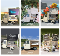 Camion-bar mobile vintage à trois roues, tricycle, tuk-tuk, pour la vente de bière, de champagne, de vin, chariots de mariage