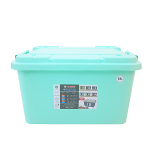 Caja de almacenamiento apilable debajo de la cama, caja de almacenamiento de juguetes y ropa de plástico transparente de 55L con ruedas - Product Image 4