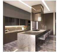 Ensemble de meubles de cuisine modulaire RTA moderne avec portes vitrées, prêt à assembler