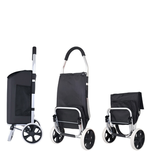Chariot de courses pliable ultraléger et portable pour extérieur, sac de transport alimentaire étanche avec cadre en fer inoxydable chromé, breveté, poids léger, origine - Product Image 6