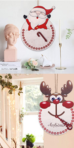 Nuevo Adorno Colgante de Madera <span class=keywords><strong>para</strong></span> Puerta con Diseño de Dibujos Animados de Papá Noel, Alce y Muñeco de Nieve, con Reloj y Cuenta Regresiva Navideña - Product Image 6