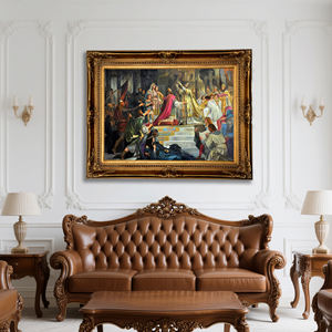 Portrait de figure de qualité musée Charles le <span class=keywords><strong>Grand</strong></span> Reproductions de peinture à l'huile sur <span class=keywords><strong>toile</strong></span> avec cadre doré Art mural - Product Image 1