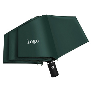 Custom Logo Folding Umbrella with UV Blocking Black Coating and Gift Cover