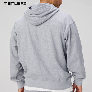 เสื้อฮู้ดดี้ผู้ชายสำหรับฤดูหนาว ผ้าคอตตอนออร์แกนิคผสม น้ำหนักมาก มาตรฐาน Oeko-Tex Standard 100 เสื้อสวมหัวแบบสบายๆ เป็นมิตรกับสิ่งแวดล้อม สไตล์สตรีทแวร์ - Product Image 3