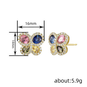 Orecchini a Perno Geometrici a Farfalla Colorati Dopamine, Gioielli Minimalisti Chic da Donna, Ideali per l'Uso Quotidiano e Come Regalo - Product Image 3