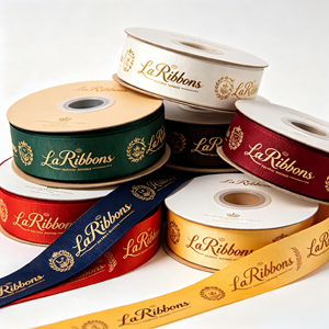 Multi Vintage Tone Gold Foil Embossed Castle Badge Grosgrain <b>Ribbon</b> Roll Decorative <b>Ribbon</b> for DIY Gift Wrapping - Product Image 5