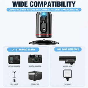 Stabilisateur de téléphone intelligent <span class=keywords><strong>avec</strong></span> suivi facial IA, support de prise de vue et télécommande 360° °   Support de téléphone rotatif <span class=keywords><strong>avec</strong></span> cardan - Product Image 6