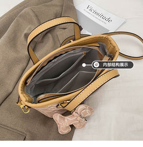 奢华时尚设计师便携式水桶包拉链涤纶中国网上批发几何图案 - Product Image 3