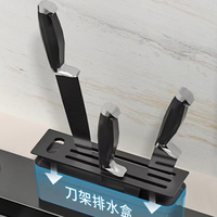 Fregadero de cocina évier de cuisine multifonction noir en acier inoxydable, bol unique cascade avec porte-couteau
