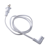 Conector UL 18AWG, blanco, 5 pies, NEMA 1-15P, conector IEC C7 de codo, cable de alimentación para electrodomésticos pequeños