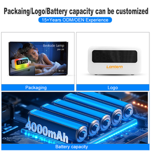 Nhà máy trực tiếp 4000mAh có thể sạc lại <span class=keywords><strong>LED</strong></span> ánh sáng ban đêm với Bluetooth Loa Trắng tiếng ồn đèn cạnh giường ngủ - Product Image 4