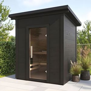 Venta al por mayor moderna tradicional al aire libre sauna cubo habitación cedro rojo vapor húmedo 2-4 personas gran vidrio panorámico para estufa de apartamento - Product Image 6
