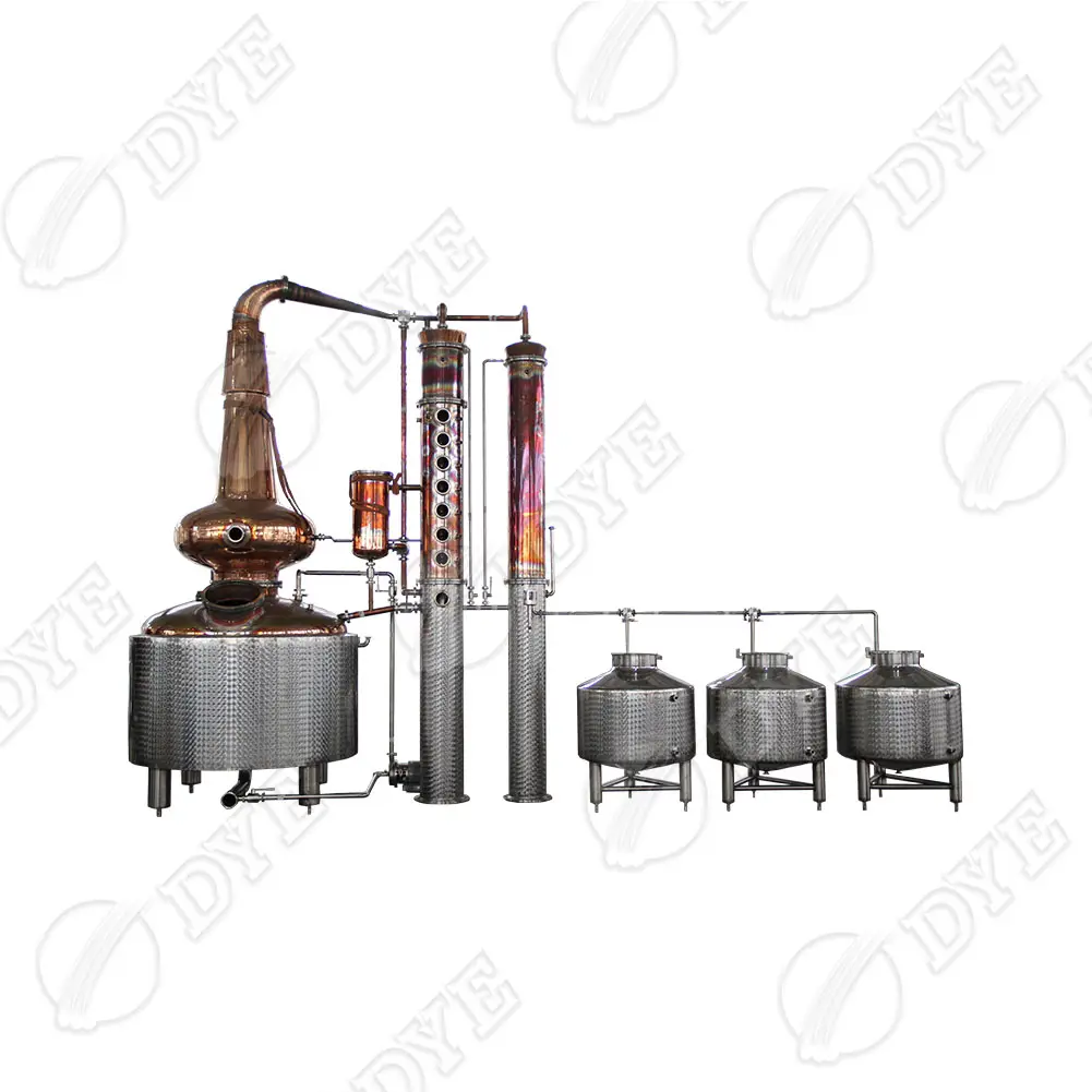 Tintura de 1000l de aço inoxidável contínuo, equipamento de distilação de 96% contínuo de cobre vermelho