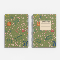 Carnet de notes scolaire personnalisé A5 100 GSM couverture imprimée de carnet de laboratoire en papier épais à reliure spirale Logo personnalisé
