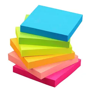 뜨거운 판매 사용자 정의 하이 퀄리티 학용품 명확한 다채로운 종이 사각형 메모장 메모 패드 간단한 패션 사랑스러운 스티커 메모