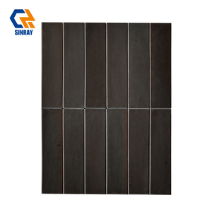 Carreaux de porcelaine métalliques modernes gris crème archaïque 60x240mm, épaisseur 8mm - Finition brillante antibactérienne pour murs de villas, chambres et bordures - Product Image 1