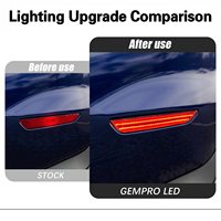 Lampu Sein Samping LED Sequential Flowing untuk Bumper Mobil Ford Mustang 2015 2023 Lensa Bening Lampu Merah FR3Z 15A201 2 Buah