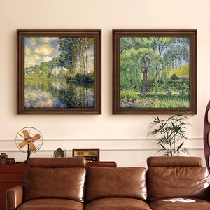 Monet ภาพวาดตกแต่งโรงแรมอเมริกันย้อนยุคน้ำดอกลิลลี่พระอาทิตย์ขึ้นความประทับใจห้องนั่งเล่นระเบียงรวมกันภาพวาด - Product Image 2