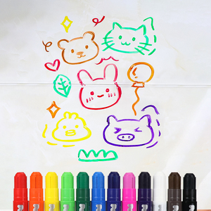 GP không độc hại xóa được xoắn tắm sơn bút 6/12 màu sắc có thể giặt bồn tắm vẽ dính bút chì đặt cho trẻ em tắm đồ chơi - Product Image 1