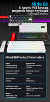 Clavier de jeu LDON 68, nouveau modèle, RGB, filaire, USB Type-C, en alliage d'aluminium, 8000Hz, interrupteurs magnétiques, touches laser, pour PC de bureau, anglais