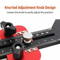 ANDUUK Gabarit de guidage fin pour scie à table, pour fentes fines, avec fente en T 1/4x3/8 po et 3 butées de limitation