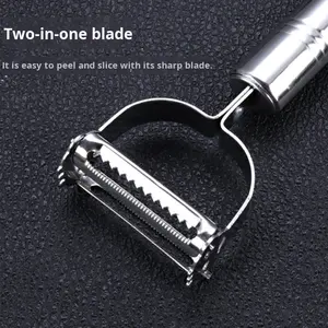 Paslanmaz çelik manuel üç parçalı Set sürdürülebilir mutfak patates soyucu meyve havuç rende çok fonksiyonlu sebze dilimleme - Product Image 3