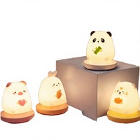 Lampes de nuit LED, animaux mignons, cochon, lapin, lampe en silicone, commande tactile, blanc chaud, chambre d'enfant, salon, cadeau de vacances, rechargeable