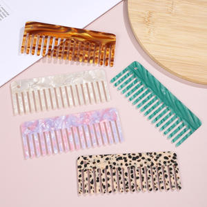 Pettine YJL di Alta Qualità in Acetato con Effetto Marmorizzato Colorato, Antistatico, Rettangolare, alla Moda per Ragazze e Donne - Product Image 1