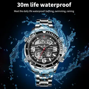 Lige Thương Hiệu Fb0007 Foxbox 0007 Kỹ Thuật Số Mens Đồng Hồ Hàng Đầu Sang Trọng Thể Thao Thạch Anh Đồng Hồ Đeo Tay Cho Nam Giới Tất Cả Các Thép Giản Dị Đồng Hồ Chống Thấm Nước - Product Image 6