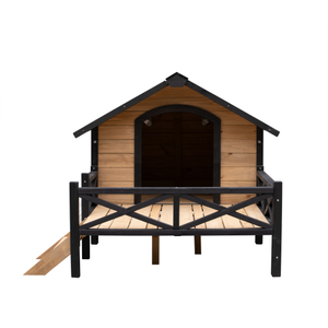 Rumah Anjing Kayu Solid JX Outdoor. Interior yang luas, desain eksterior yang menarik, dengan platform berkualitas tinggi. - Product Image 3