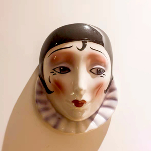 Vaso Moderno in Ceramica <span class=keywords><strong>Serie</strong></span> Pierrot con Ritratto Umano, Design Vintage, Vaso da Parete Creativo in Porcellana - Product Image 5