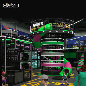 Terrain de jeu souple intérieur commercial personnalisé pour enfants avec trampoline piscine à balles interactive avec grands toboggans pour parc trempolin - Product Image 4