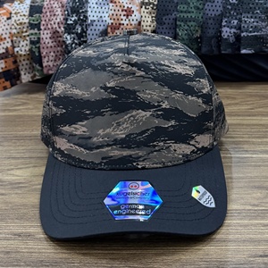 Casquettes de golf imperméables en gros, 5 panneaux, motif camouflage tigre, casquettes snapback perforées respirantes pour hommes - Product Image 2