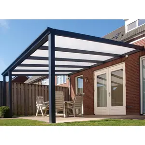 Pergola de jardin extérieur Revêtement de patio Conception d'auvent de terrasse en aluminium