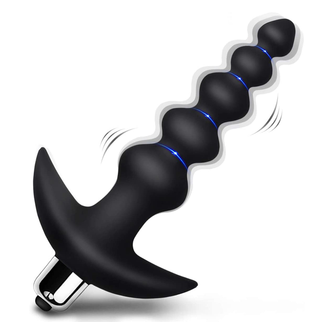 10 Vibration Anal Beads Butt Plug Stimulator Ergonomic Silicone Elastic Prostate Massager Removable Bullet Vibrator Anal Sex Toy