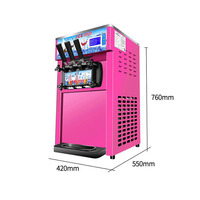 Machine à glace molle 2+1 saveurs mixtes à prix d'usine, machine à crème glacée à bas prix