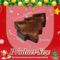 Bol à bougie en bois Plateau en forme d'arbre de Noël Bol à pâte Assiette à sushi de Noël Bol en bois sculpté à la main, décoration de bougie