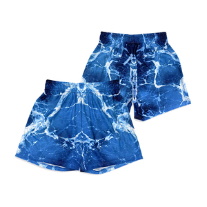 Pantalones cortos deportivos personalizados rayas azules patrón de sublimación impresión hombres correr baloncesto malla pantalones cortos - Product Image 2