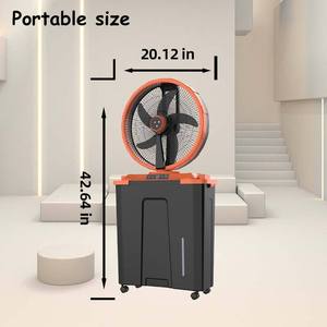 Ventilateur à brumisation d'eau de <span class=keywords><strong>16</strong></span> pouces avec réservoir, ventilateur de sol rechargeable solaire avec panneau solaire, télécommande et batterie au lithium - Product Image 6