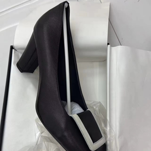 Sandalias de Moda para Mujer, Estilo Oficina, Tacón Bajo y Grueso, Diseño Slingback con Punta Cuadrada y Antideslizantes para Invierno - Product Image 1