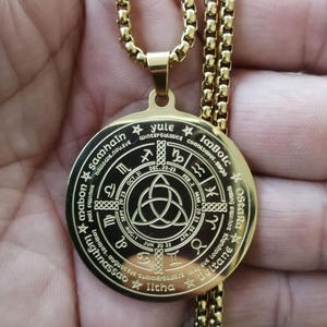 Acier Inoxydable 316L Plaqué Or 18k Géométrie Sacrée Collier Noeud de Sorcière Collier Noeud Celtique Offre Spéciale Bijoux de Yoga Chanceux - Product Image 6