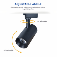 RONSE lampu jalur komersial 24 sudut 24 Watt, lampu rangka aluminium Cob Led 24 Watt dapat disesuaikan 350 rotasi Horizontal cahaya CRI tinggi