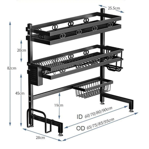 Scaffale di <span class=keywords><strong>scarico</strong></span> per l'asciugatura <span class=keywords><strong>del</strong></span> piatto regolabile in fabbrica sopra il <span class=keywords><strong>lavandino</strong></span> e il vassoio di grandi dimensioni - Product Image 2